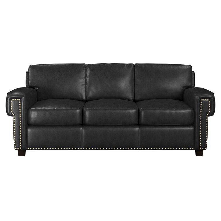 Black leather 2025 sleeper sofa